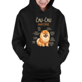 Čau-čau - anatomie - dětská mikina s kapucí
