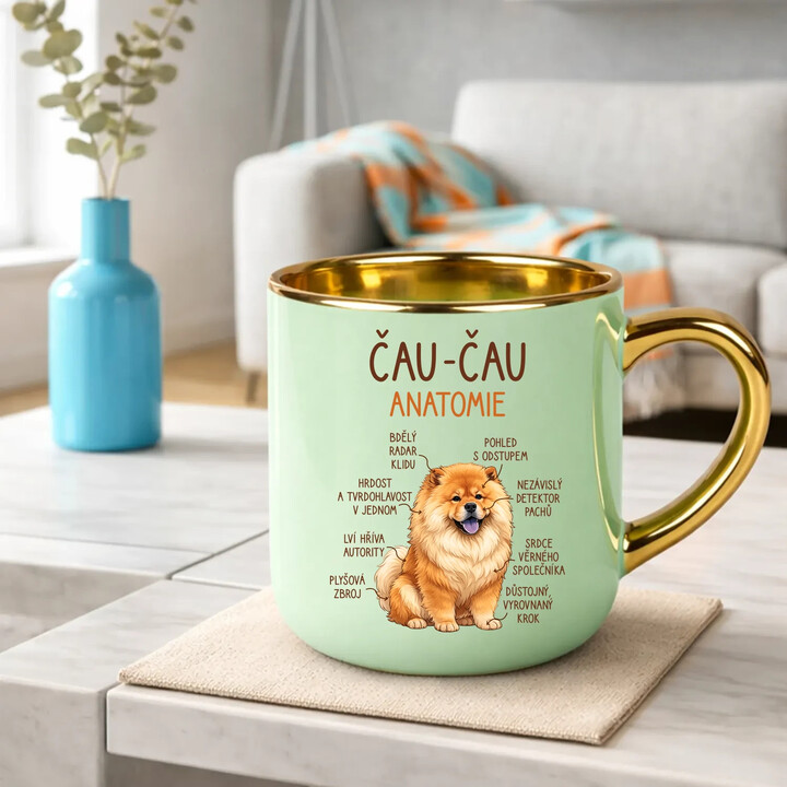 Čau-čau - anatomie - Elegantní hrnek na dárek