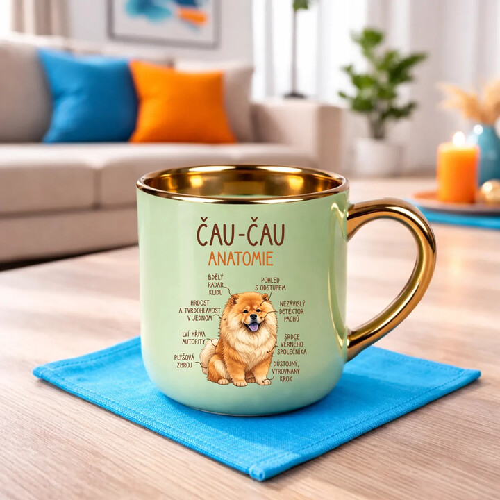 Čau-čau - anatomie - Elegantní hrnek na dárek