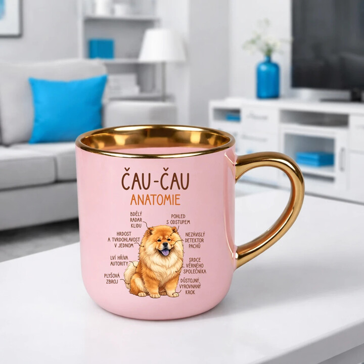 Čau-čau - anatomie - Elegantní hrnek na dárek
