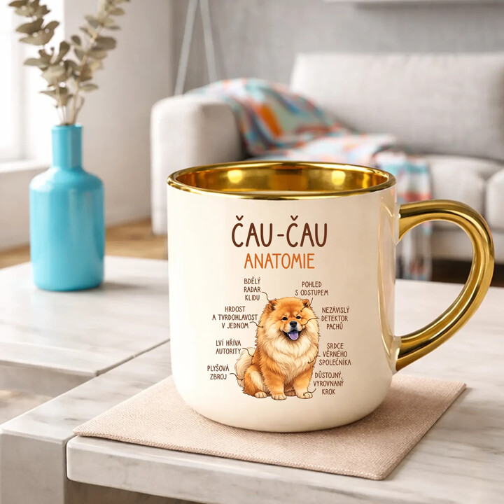 Čau-čau - anatomie - Elegantní hrnek na dárek