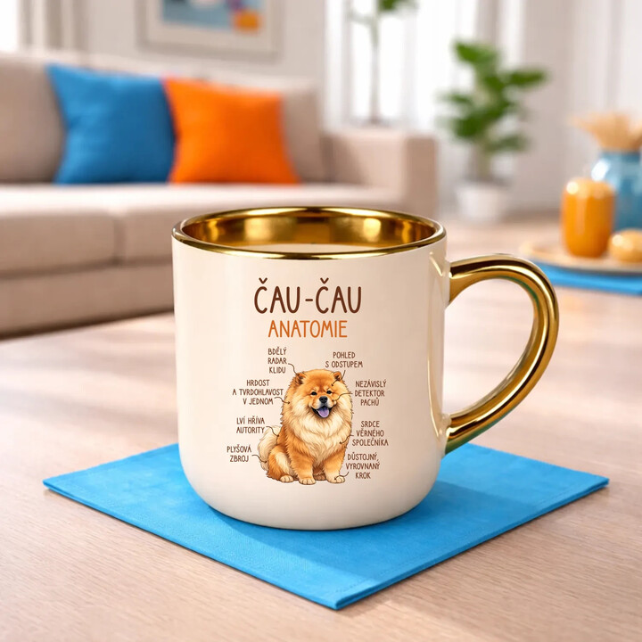 Čau-čau - anatomie - Elegantní hrnek na dárek