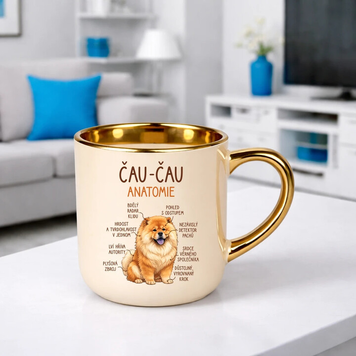Čau-čau - anatomie - Elegantní hrnek na dárek