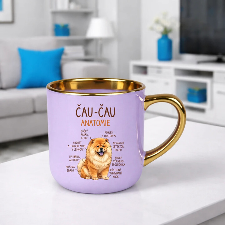 Čau-čau - anatomie - Elegantní hrnek na dárek