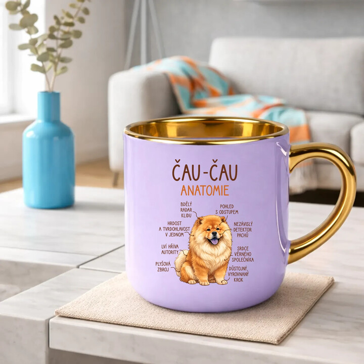 Čau-čau - anatomie - Elegantní hrnek na dárek