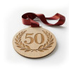 50 narozeniny - dřevěná medaile s gravírováním