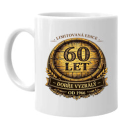 Limitovaná edice 60 let – dobře vyzrálý – od 1966 - hrnek s potiskem