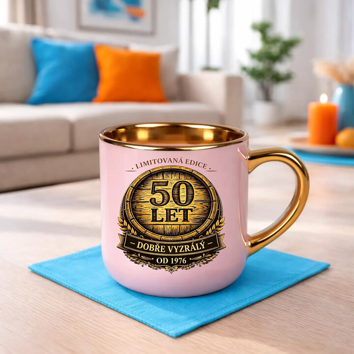 Limitovaná edice 50 let - dobře vyzrálý - od 1976 - Elegantní hrnek na dárek