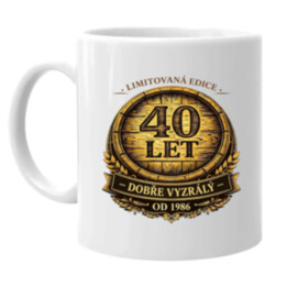 Limitovaná edice 40 let – dobře vyzrálý – od 1986 - hrnek s potiskem