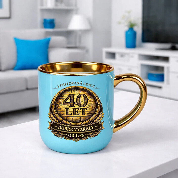Limitovaná edice 40 let - dobře vyzrálý - od 1986 - Elegantní hrnek na dárek