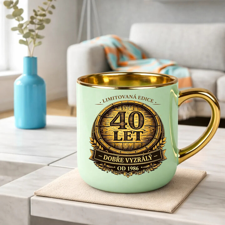 Limitovaná edice 40 let - dobře vyzrálý - od 1986 - Elegantní hrnek na dárek