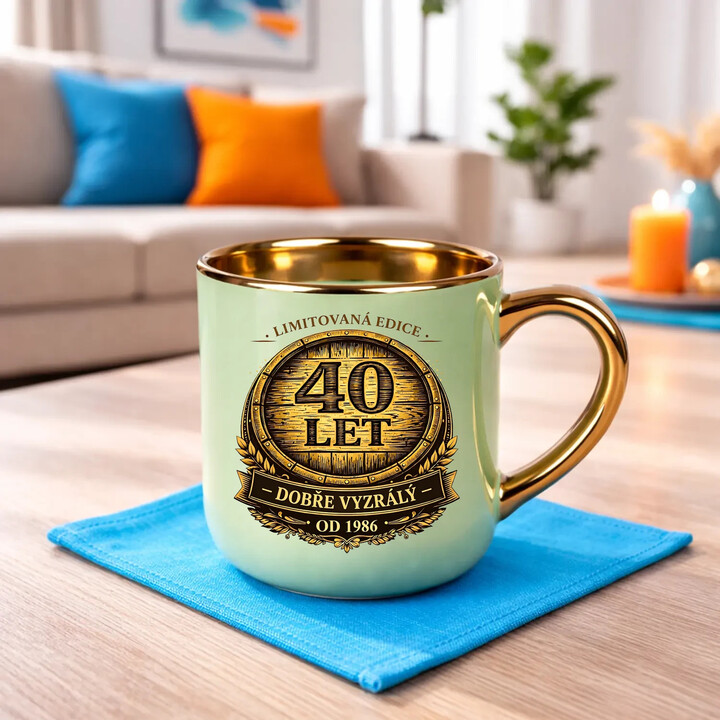 Limitovaná edice 40 let - dobře vyzrálý - od 1986 - Elegantní hrnek na dárek