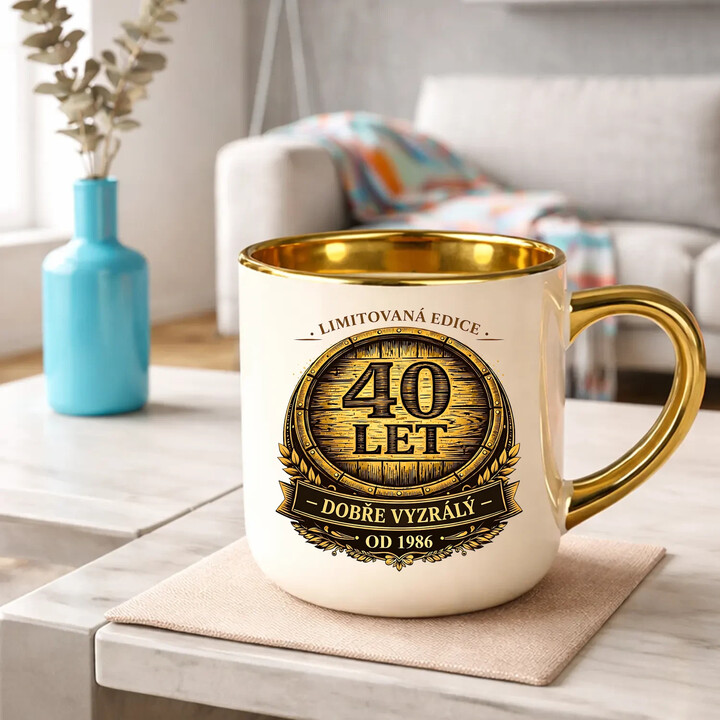 Limitovaná edice 40 let - dobře vyzrálý - od 1986 - Elegantní hrnek na dárek