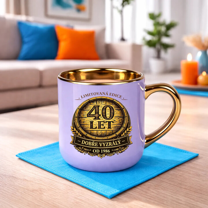Limitovaná edice 40 let - dobře vyzrálý - od 1986 - Elegantní hrnek na dárek