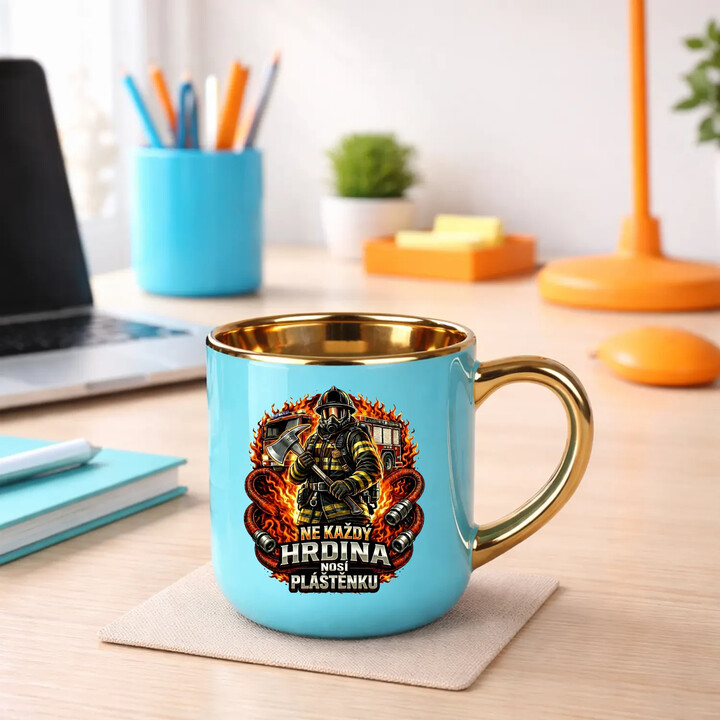 Ne každý hrdina nosí pláštěnku - hasič - Elegantní hrnek na dárek