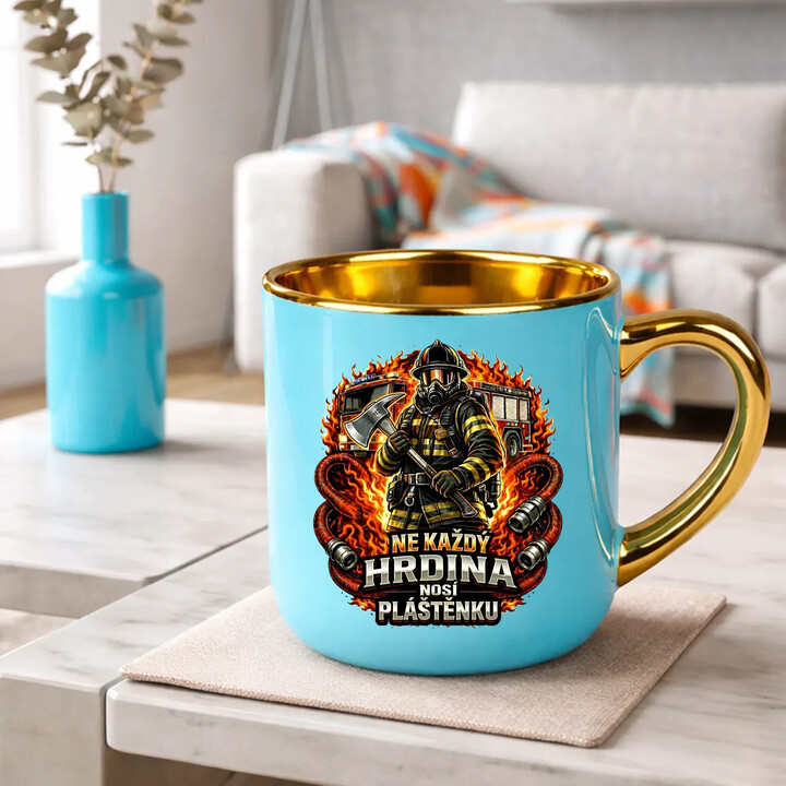 Ne každý hrdina nosí pláštěnku - hasič - Elegantní hrnek na dárek