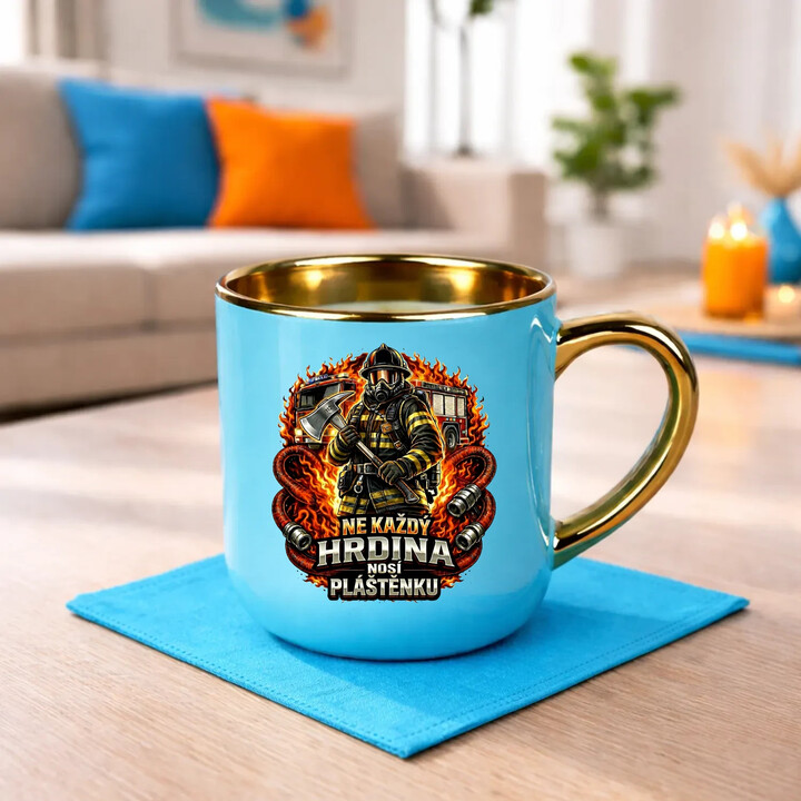 Ne každý hrdina nosí pláštěnku - hasič - Elegantní hrnek na dárek