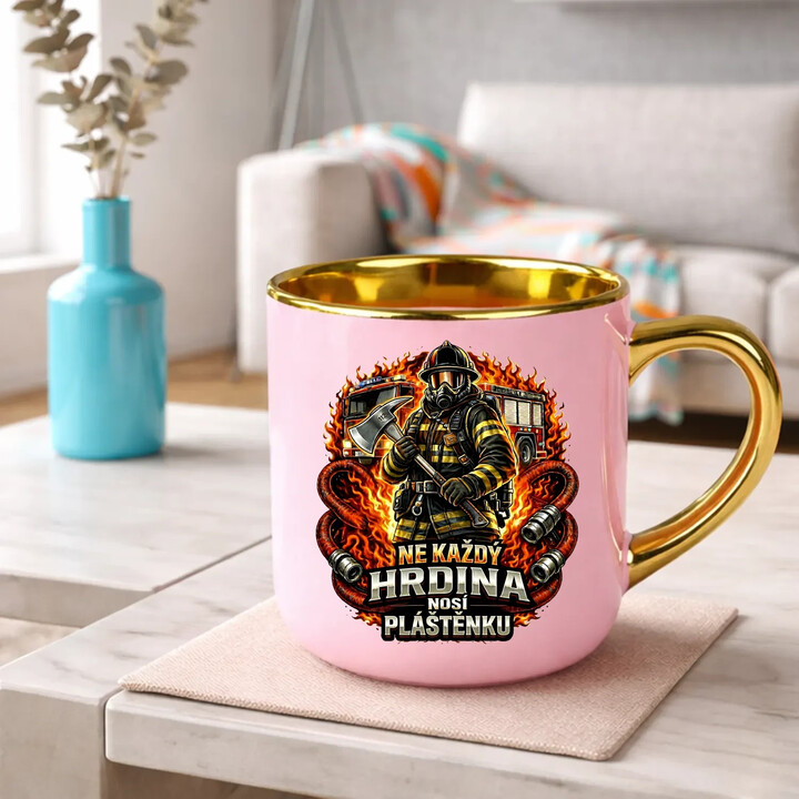 Ne každý hrdina nosí pláštěnku - hasič - Elegantní hrnek na dárek