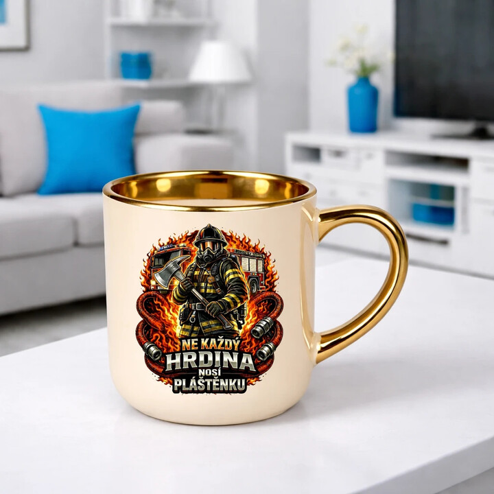 Ne každý hrdina nosí pláštěnku - hasič - Elegantní hrnek na dárek
