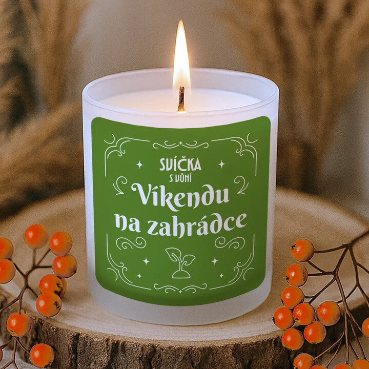 Svíčka s vůní víkendu na zahrádce - vonná svíčka jako dárek