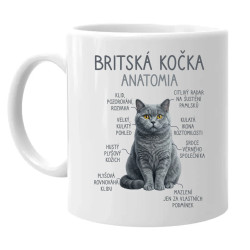 Britská kočka – anatomie - hrnek s potiskem