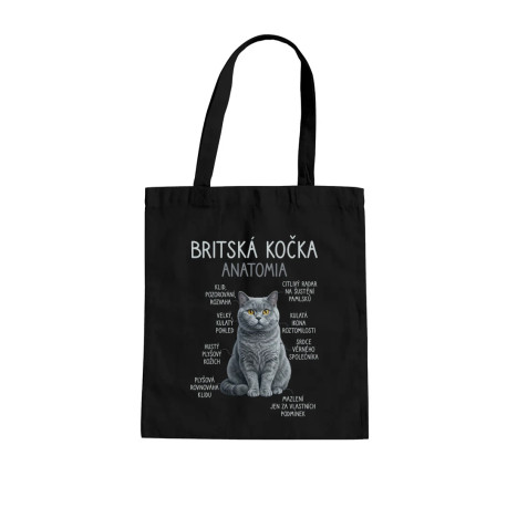 Britská kočka – anatomie - taška s potiskem