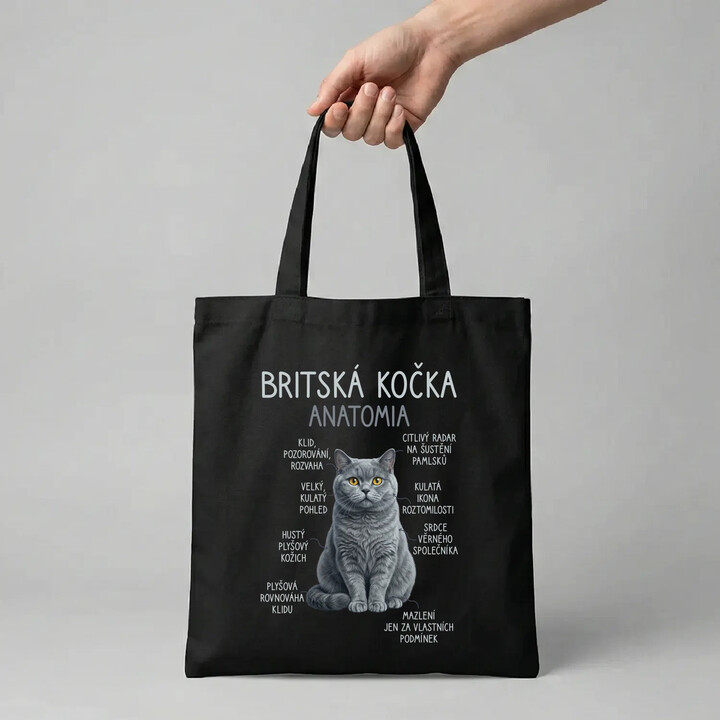 Britská kočka - anatomie - taška s potiskem