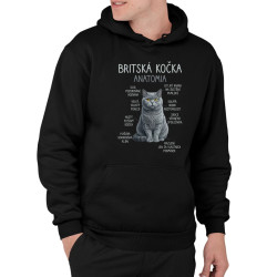 Britská kočka – anatomie - pánská mikina s potiskem