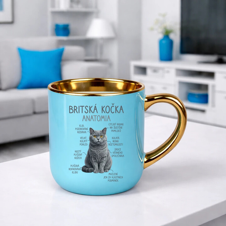 Britská kočka - anatomie - Elegantní hrnek na dárek