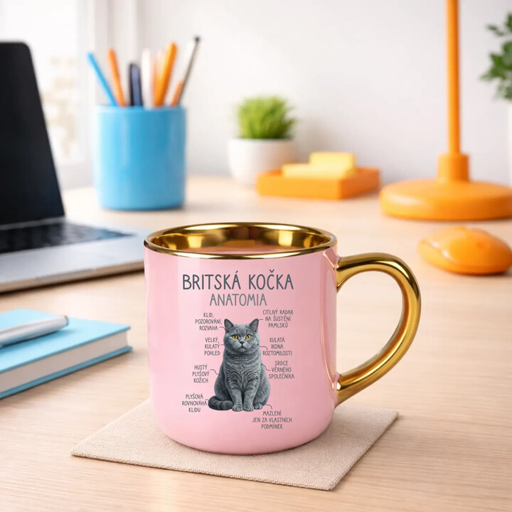 Britská kočka - anatomie - Elegantní hrnek na dárek