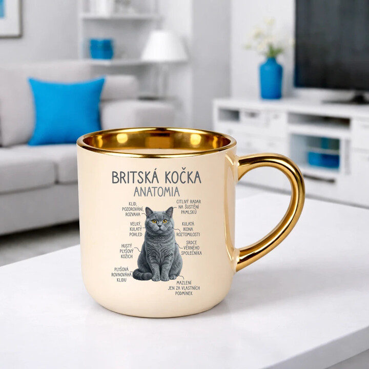 Britská kočka - anatomie - Elegantní hrnek na dárek