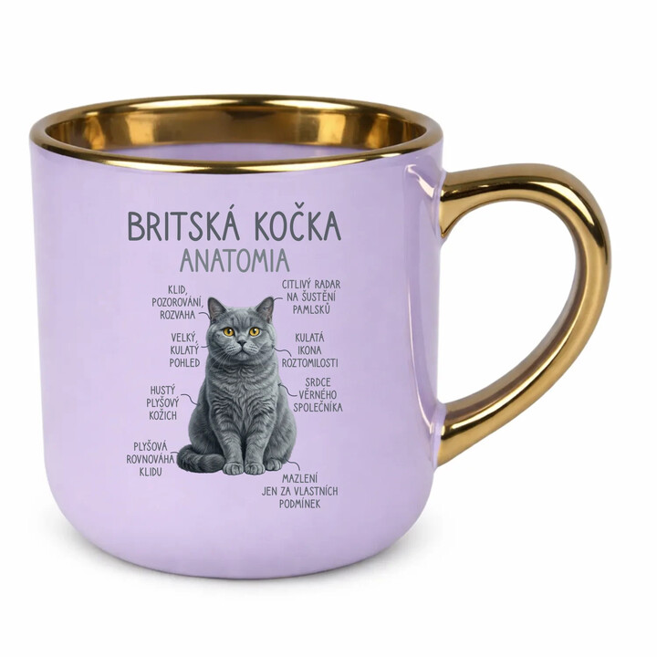 Britská kočka - anatomie - Elegantní hrnek na dárek