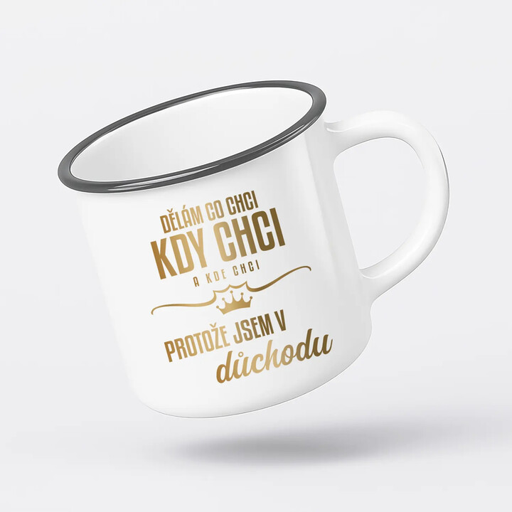Dárková sada pro důchodce - čaj, hrnek, svíčka a blahopřání