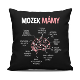 Mozek mámy - černý polštář s potiskem
