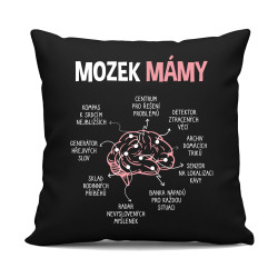 Mozek mámy - černý polštář s potiskem