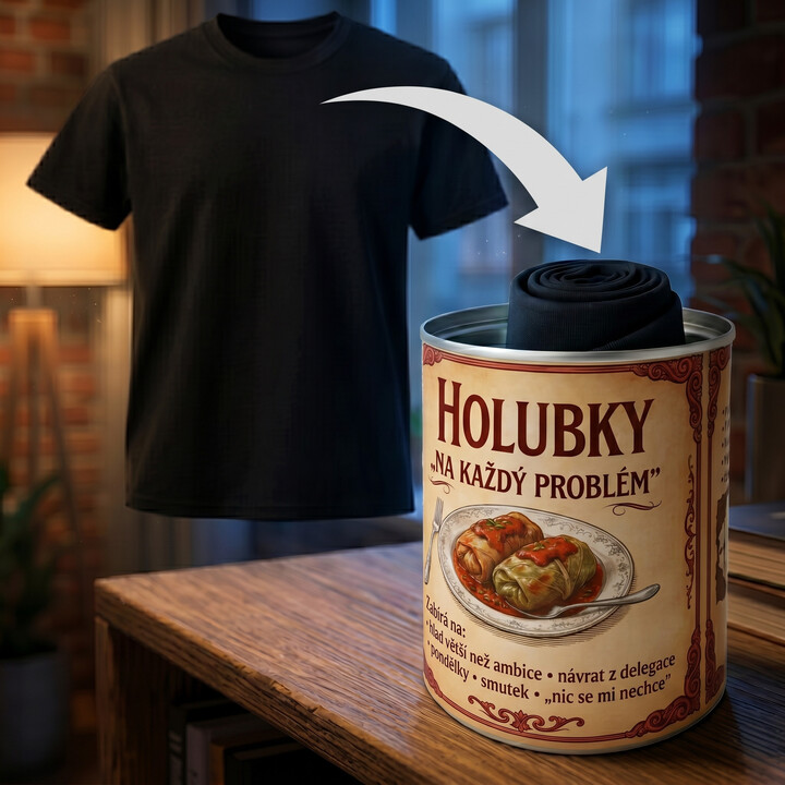 Dárková krabička „Holubky na každý problém“ - vtipné balení na tričko