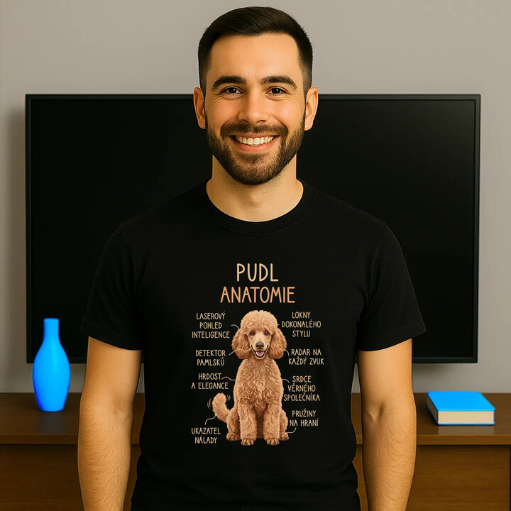 Pudl - anatomie - pánské tričko s potiskem