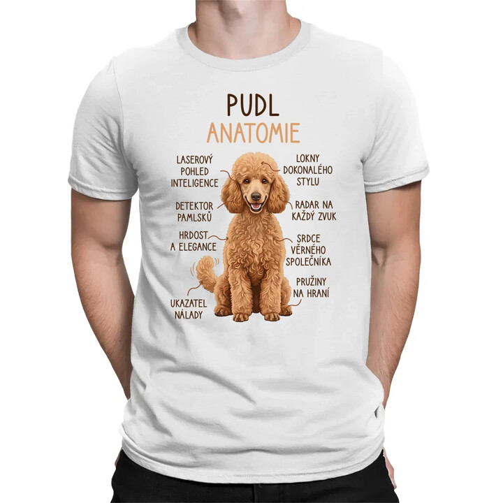 Pudl - anatomie - pánské tričko s potiskem