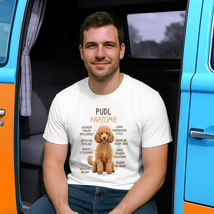 Pudl - anatomie - pánské tričko s potiskem