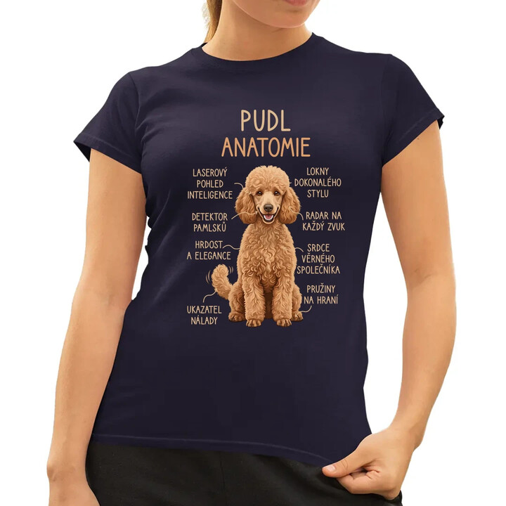 Pudl - anatomie  - dámské tričko s potiskem