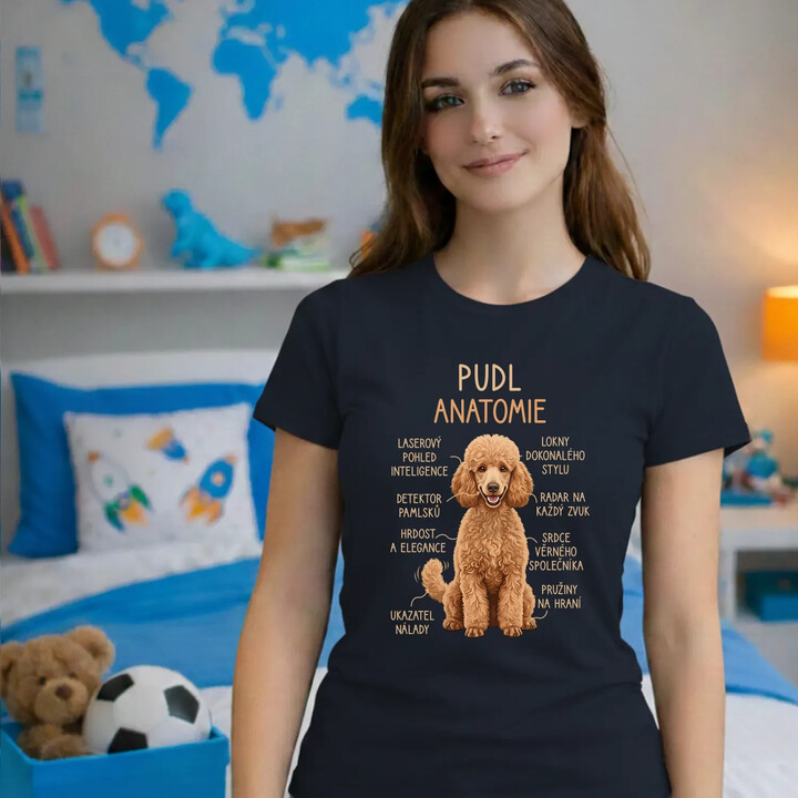 Pudl - anatomie  - dámské tričko s potiskem