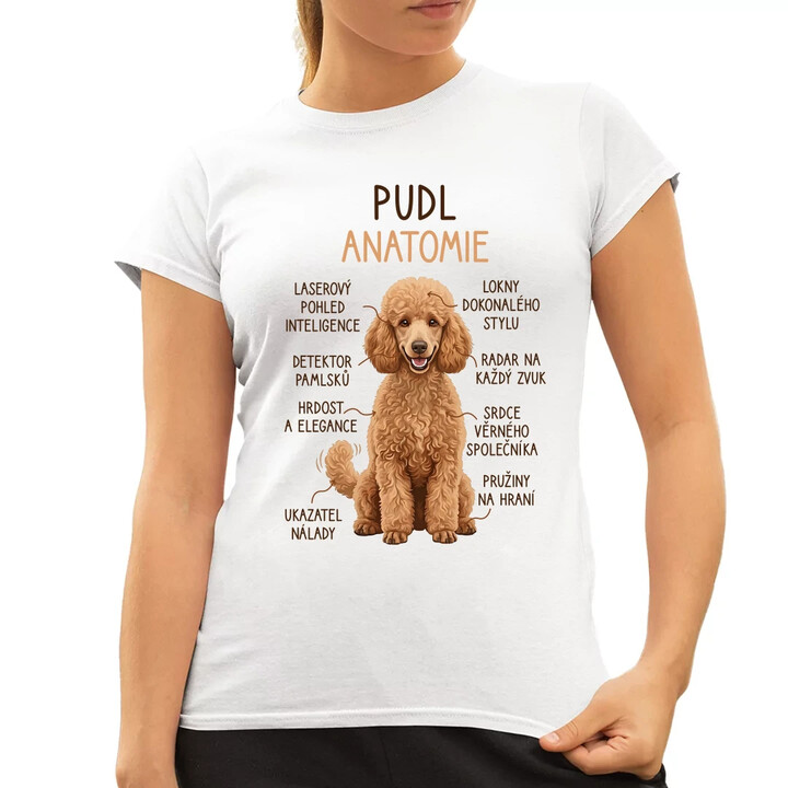 Pudl - anatomie  - dámské tričko s potiskem