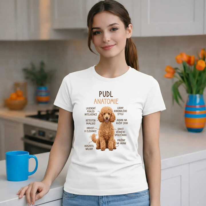 Pudl - anatomie  - dámské tričko s potiskem