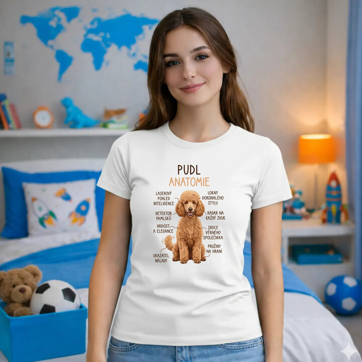 Pudl - anatomie  - dámské tričko s potiskem