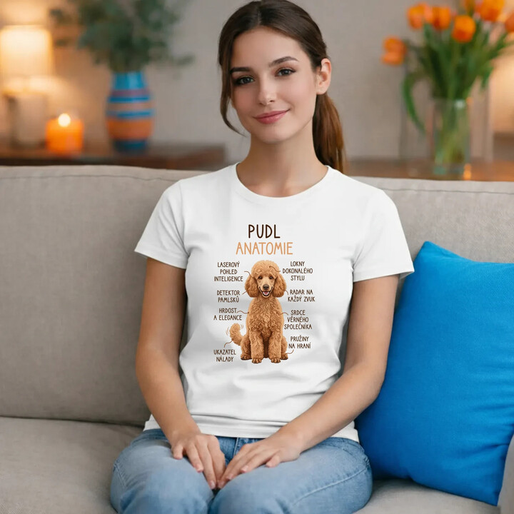 Pudl - anatomie  - dámské tričko s potiskem