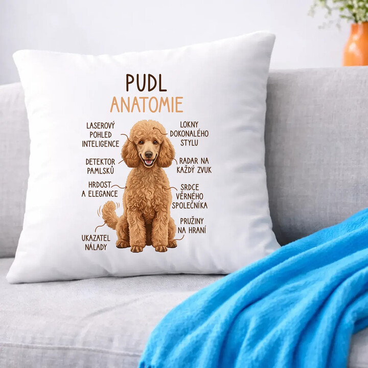 Pudl - anatomie - polštář s potiskem