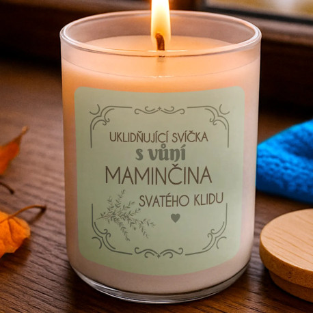 Uklidňující svíčka s vůní maminčina svatého klidu - vonná svíčka jako dárek