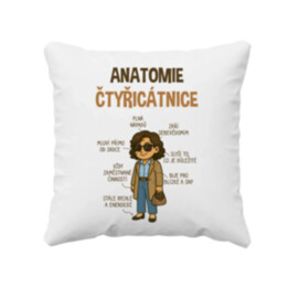 Anatomie – čtyřicátnice - polštář s potiskem