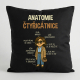 Anatomie – čtyřicátnice - černý polštář s potiskem