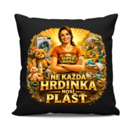 Ne každá hrdinka nosí plášť  - černý polštář s potiskem